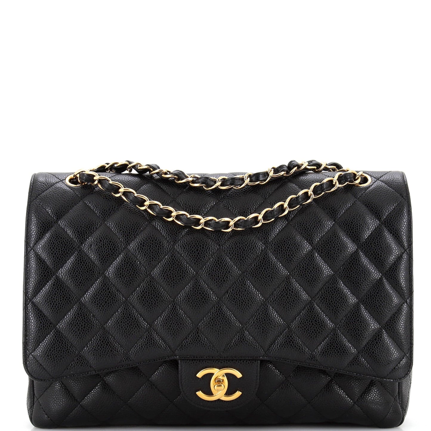 CHANEL Classic Double Flap Bag Quilted Caviar Maxi