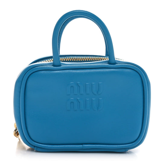 Miu Miu Calfskin Micro Beau Bag Voyage Blue