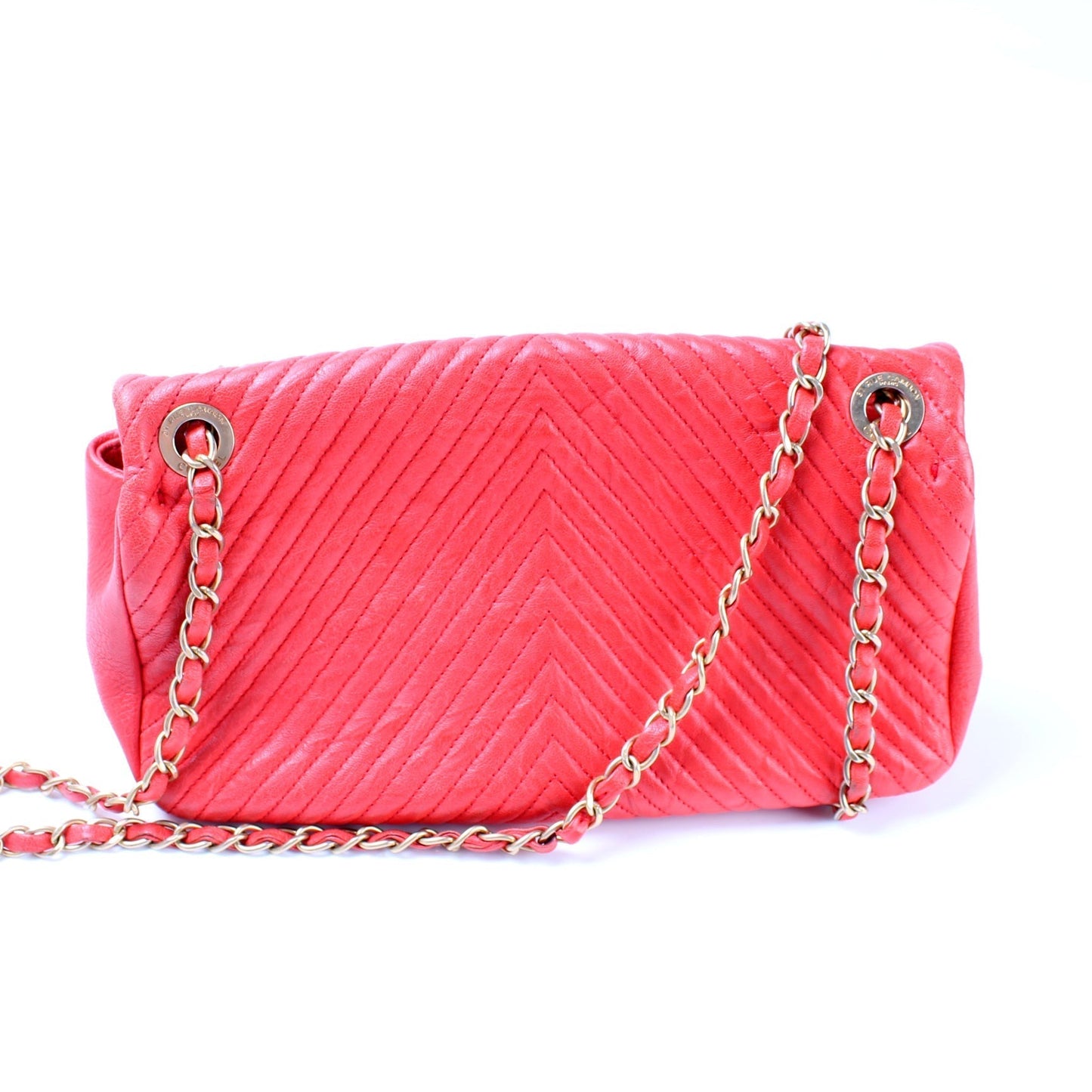 Chanel Medallion Charm Flap Chevron Wrinkled Lambskin 20M Bag