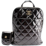 Chanel My Pocket Shiny Leather Backpack With Airpod Case Bag