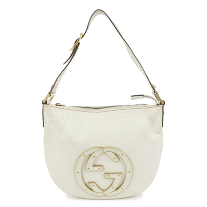 GUCCI Interlocking G Leather Hand Bag Shoulder Bag Ivory 121552