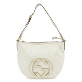 GUCCI Interlocking G Leather Hand Bag Shoulder Bag Ivory 121552