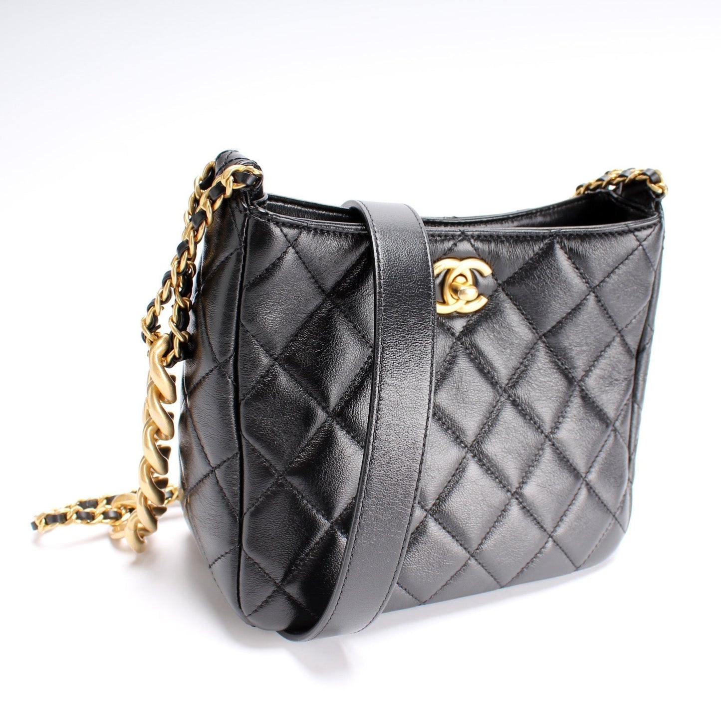 Chanel Quilted Lambskin Small Hobo 32M Bag