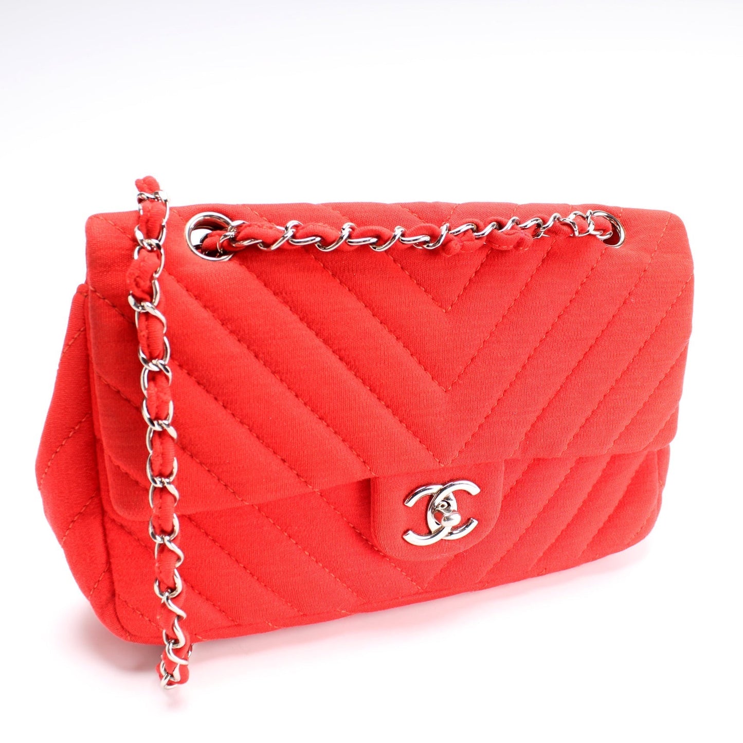 Chanel Classic Flap Medium Jersey Chevron 13M Bag