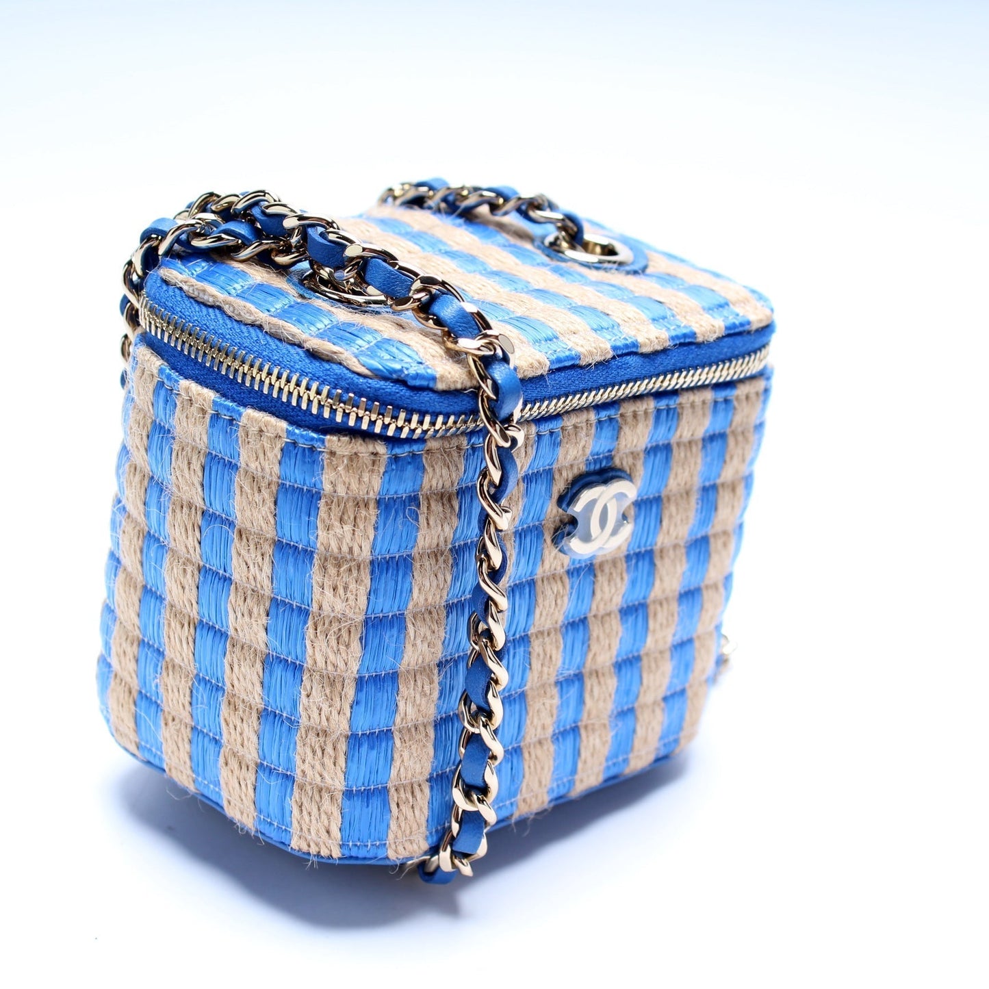 Chanel Mini Vanity Case With Chain Raffia 31M Bag