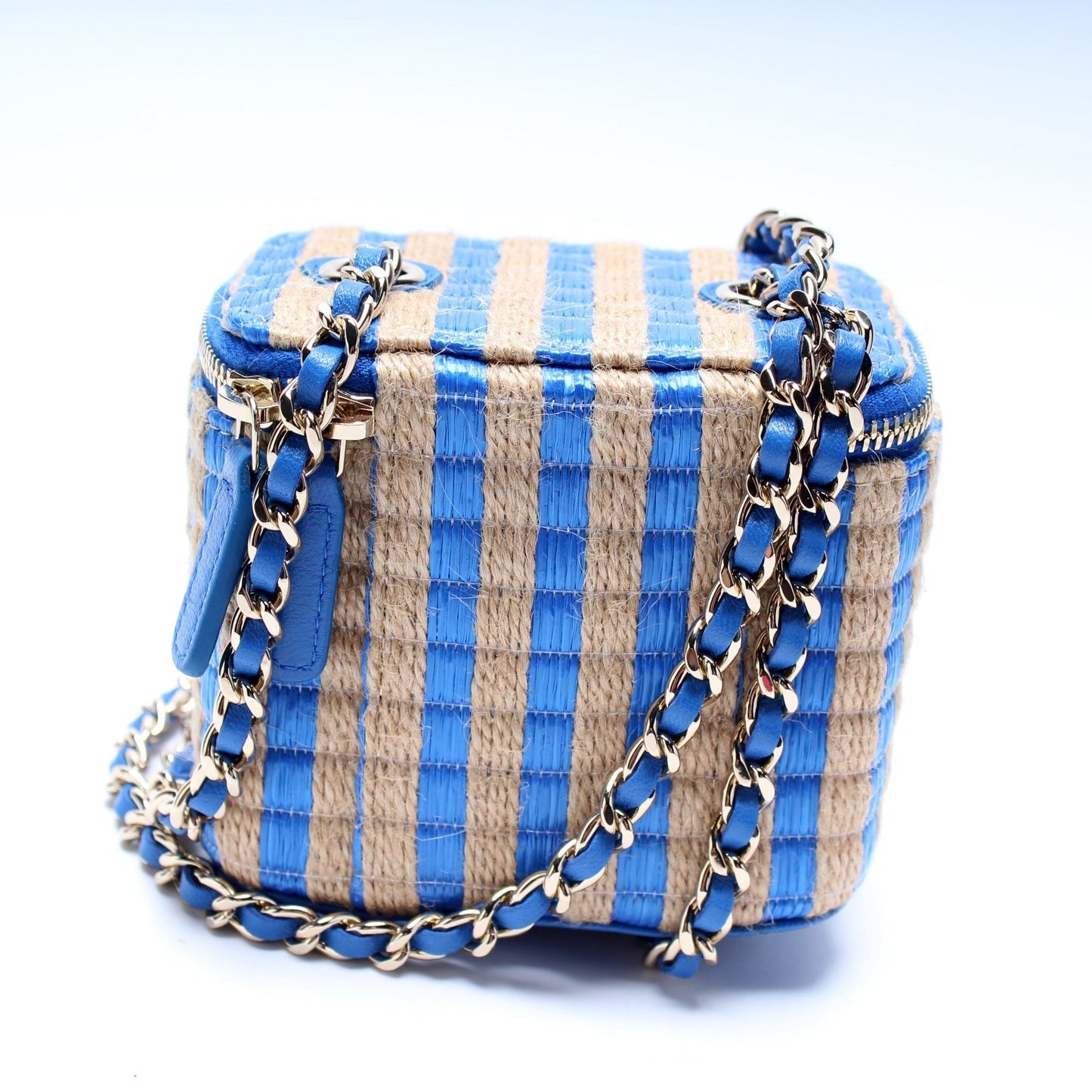 Chanel Mini Vanity Case With Chain Raffia 31M Bag