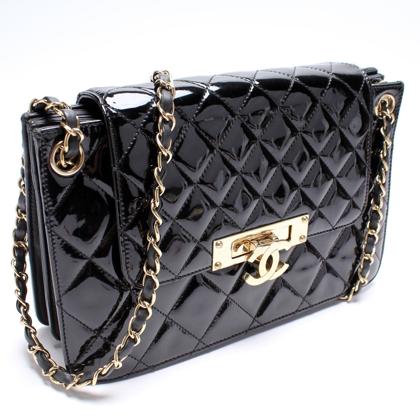 Chanel Golden Class Accordion Flap Paten Bag