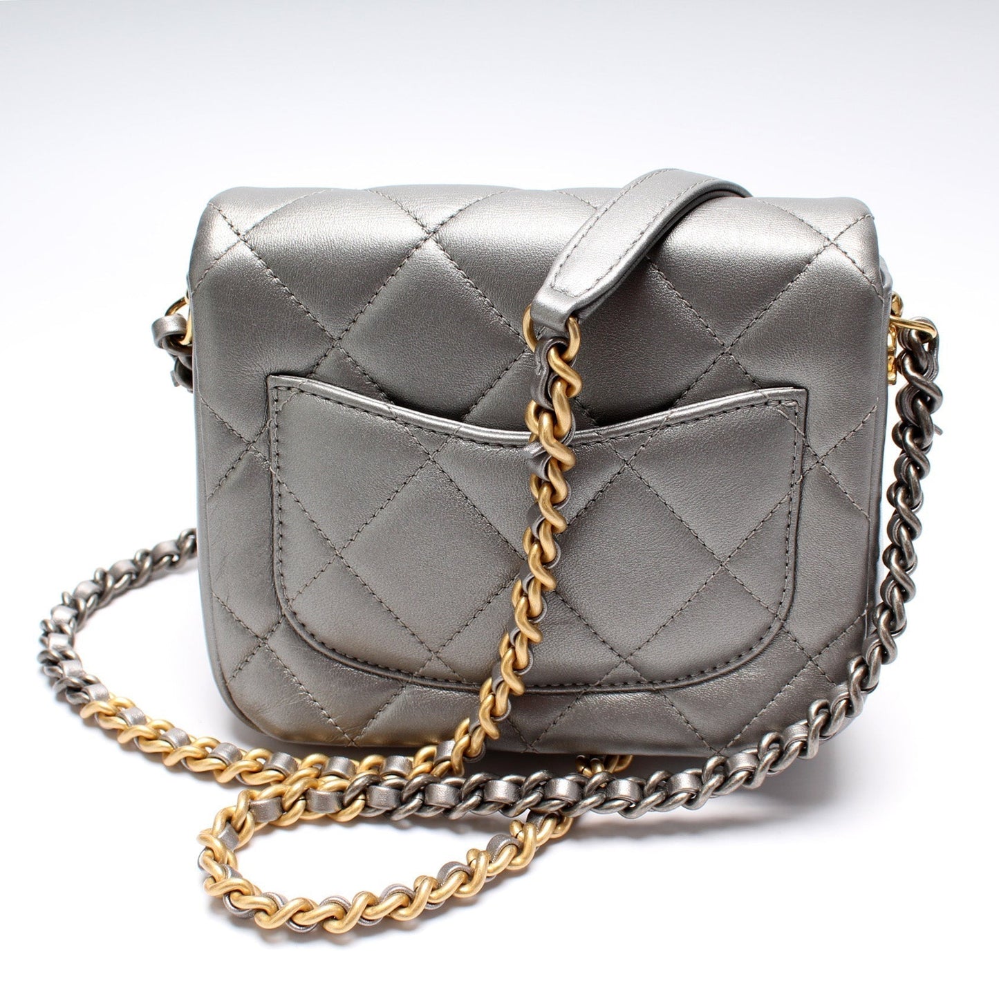 Chanel Mini Side Note Metallic Lambskin Bag