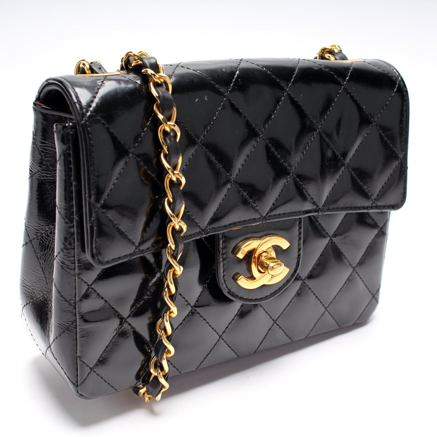 Chanel Classic Flap Mini Square Patent 1M Bag