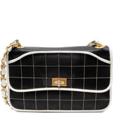 Chanel Mademoiselle Chocolate Bar Satin Flap Bag