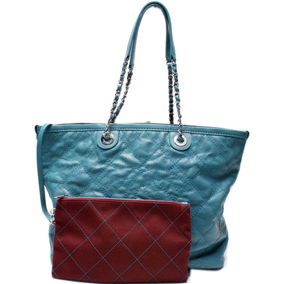 Chanel CC Shopping Tote With Pouch Quilted Caviar 20M Bag