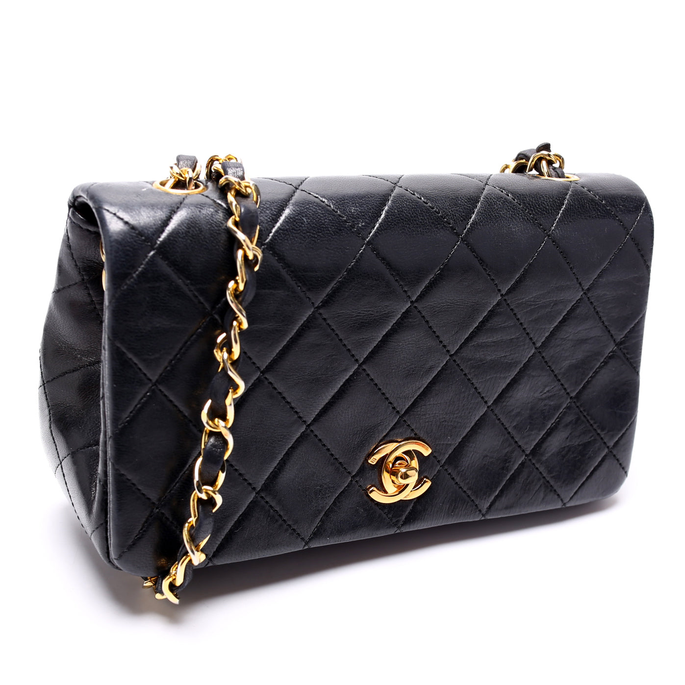 Chanel CC Full Flap Mini Quilted Lambskin   Bag
