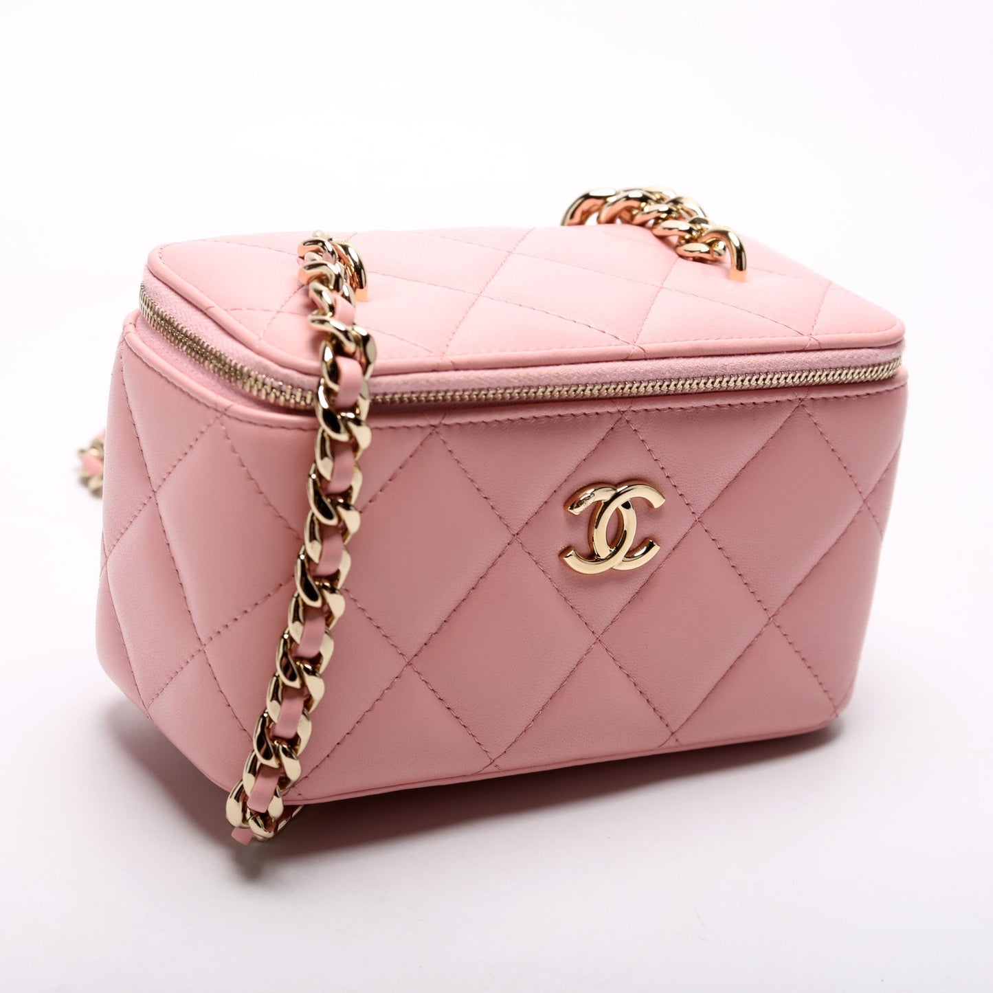Chanel CC Vanity W/ Chain Quilted Lambskin Bag