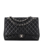 CHANEL Classic Single Flap Bag Quilted Caviar Maxi