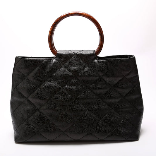 Chanel Coco Wooden Top Handle Caviar 6M Bag