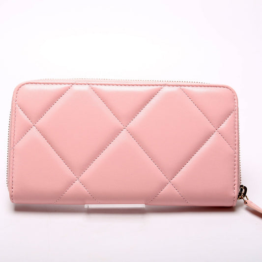 Chanel 19 Quilted Goatskin Long Zip Around Wallet