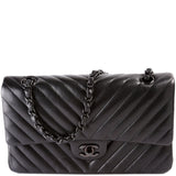 Chanel Classic Flap Medium Chevron Lambskin So Black 21M Bag