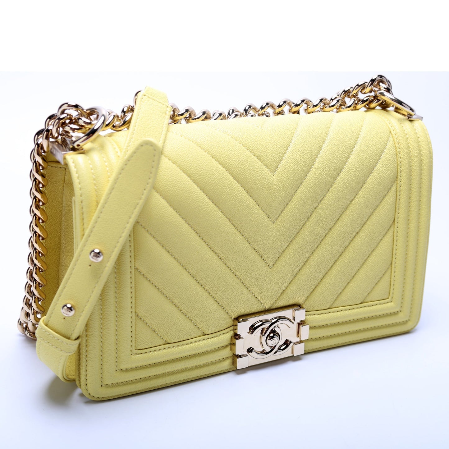 Chanel Boy Flap Medum Chevron Caviar