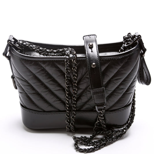 Chanel Gabrielle Hobo Small So Black Calfskin 28M Bag