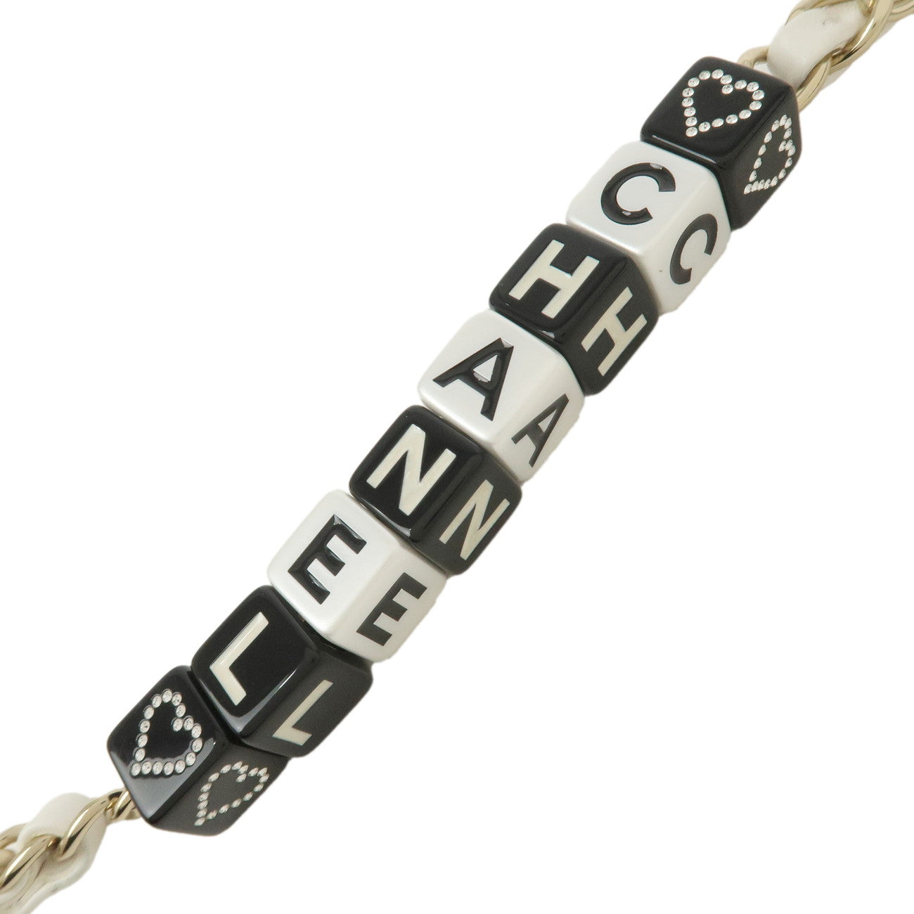 CHANEL Chocolate Bar Lamb skin White Gold -