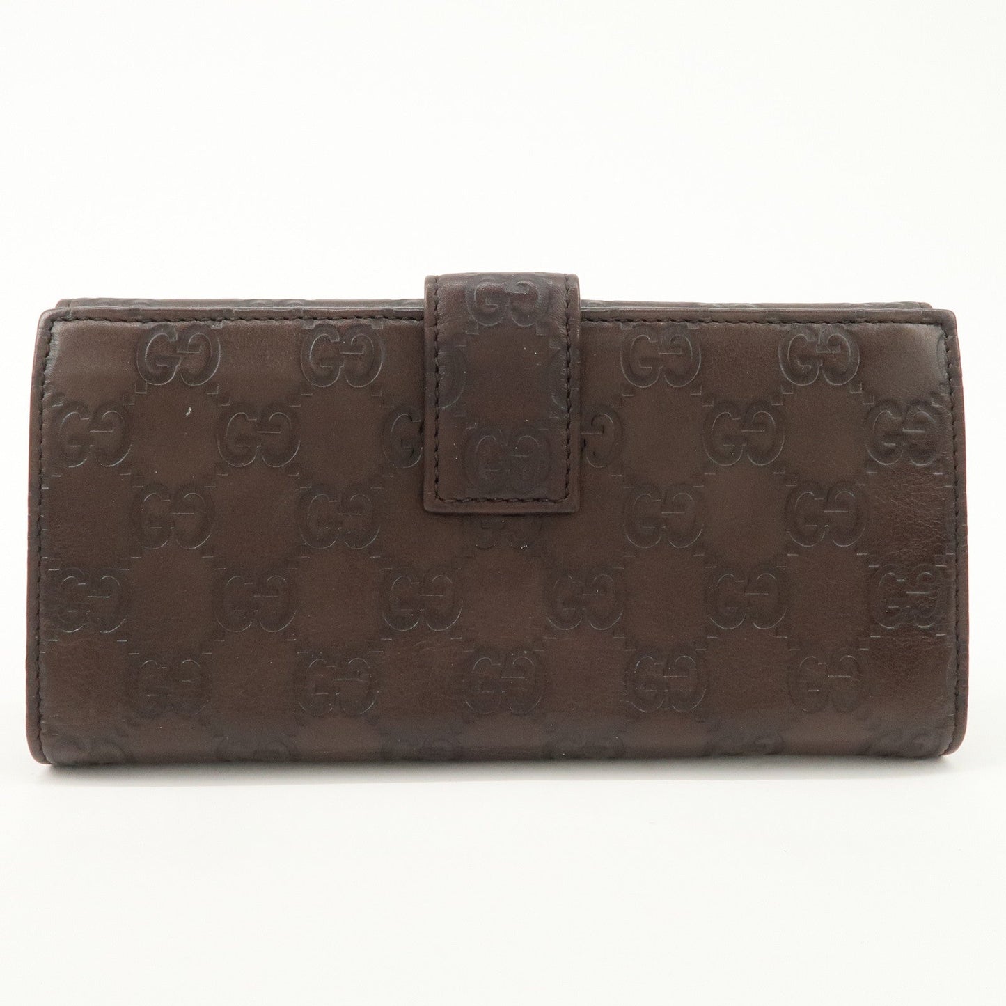GUCCI Guccissima Leather W Hook Bi-Fold Long Wallet Brown 112715  d