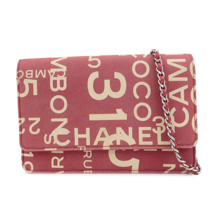 CHANEL By Sea Line Canvas Chain Shoulder Bag Red  d