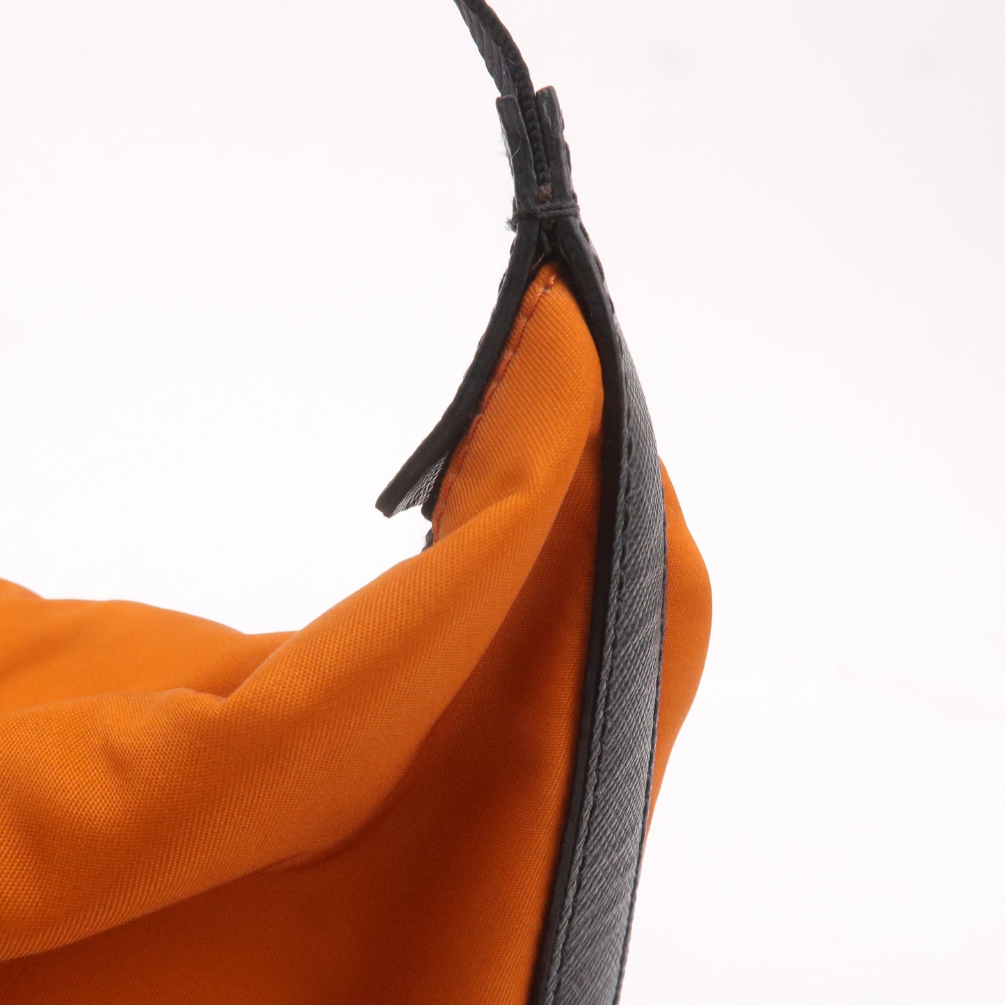 Prada Leather Nylon Hand Bag  Shoulder Bag Orange Black