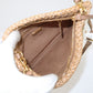 Prada Raffia Tricot Leather Shoulder Bag Beige Orange 1BF071