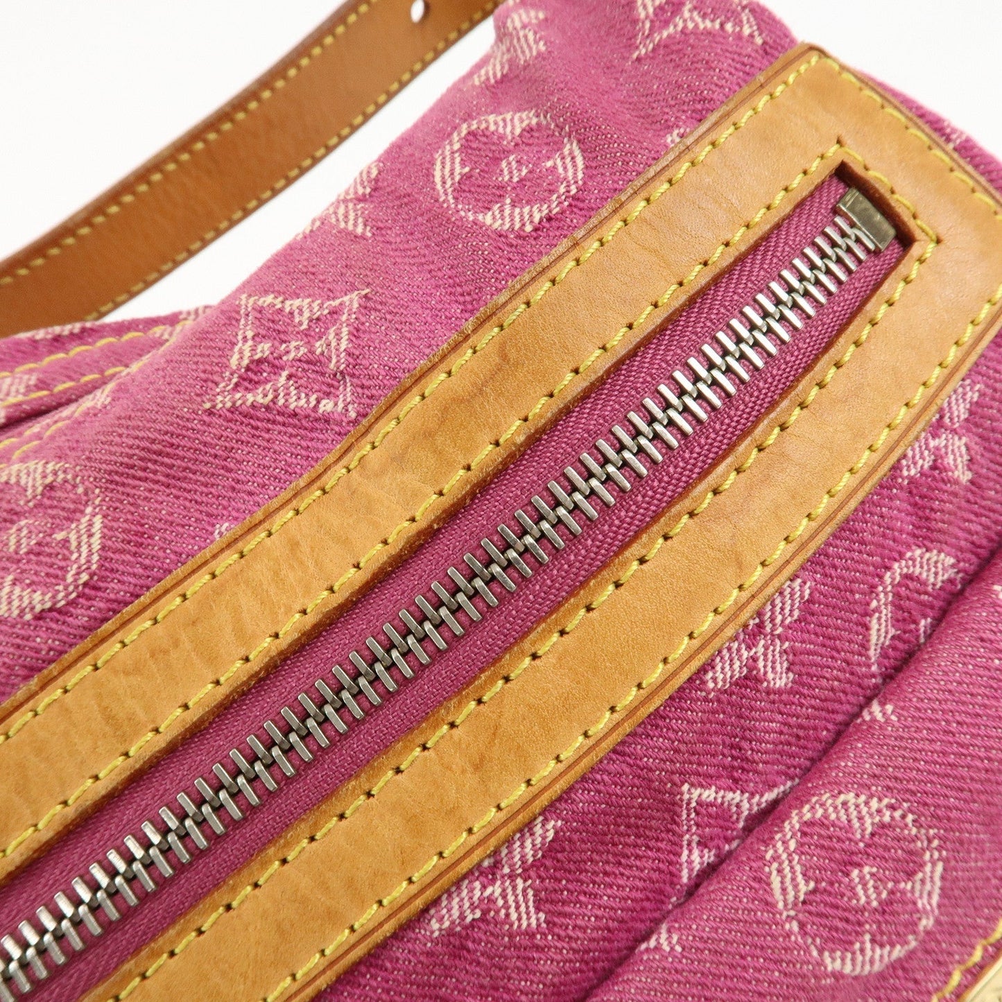 Louis Vuitton Monogram Denim Baggy PM Shoulder Bag Fuchsia M95212