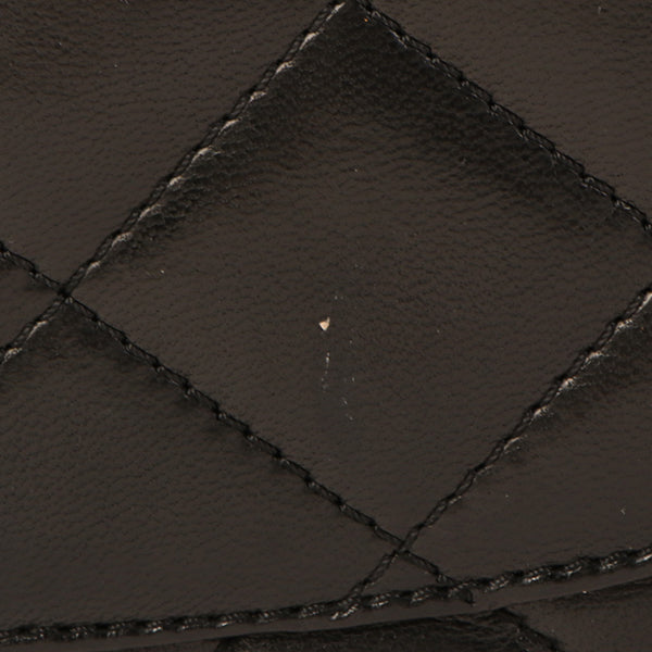 CHANEL Around 1992 Made Paris Limited Design Flap Chain Bag Black