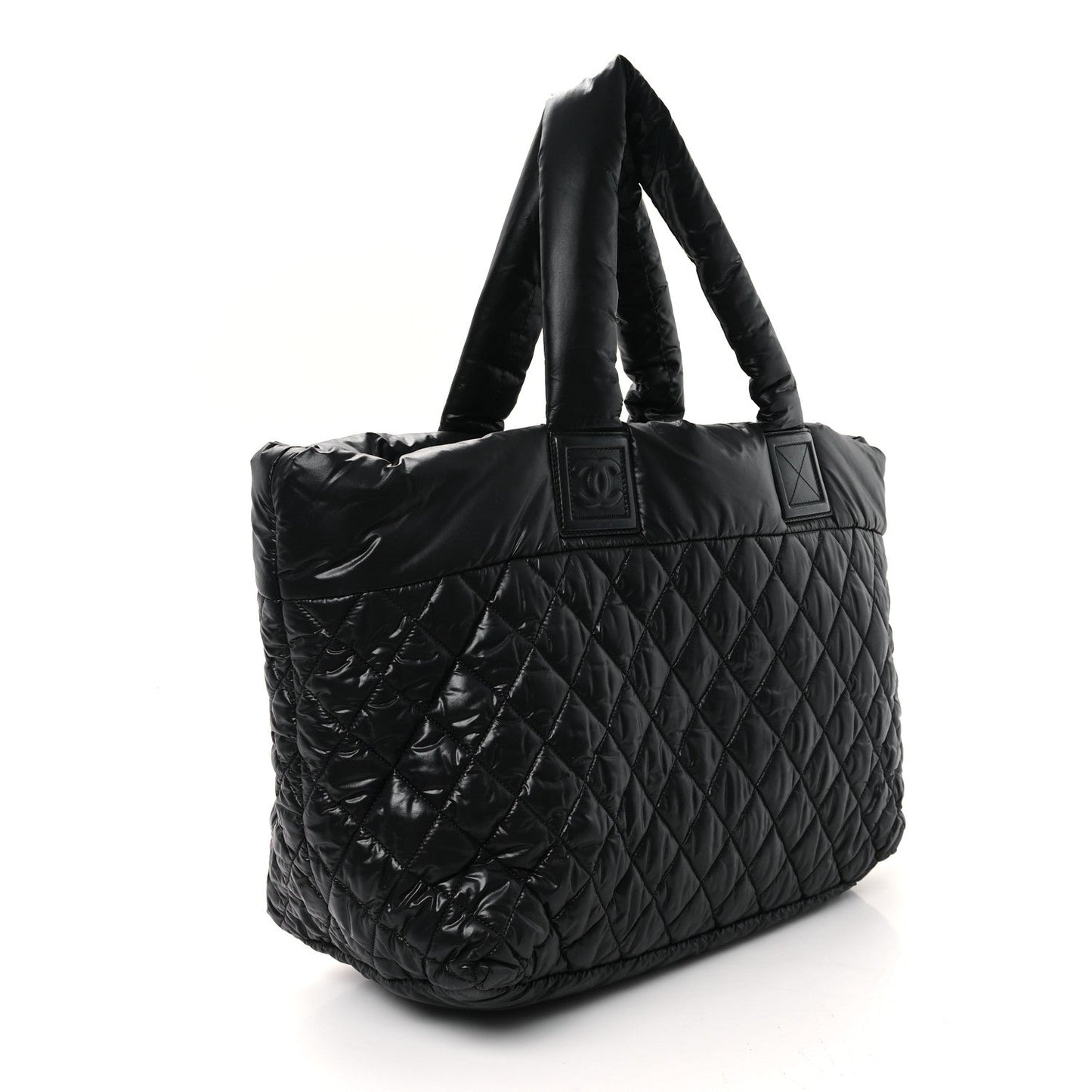 Amelia Nylon Quilted Large Coco Cocoon Tote Black