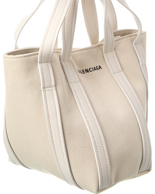 Blnciaga Everyday 2.0 XS North-South Canvas & Leather Tote