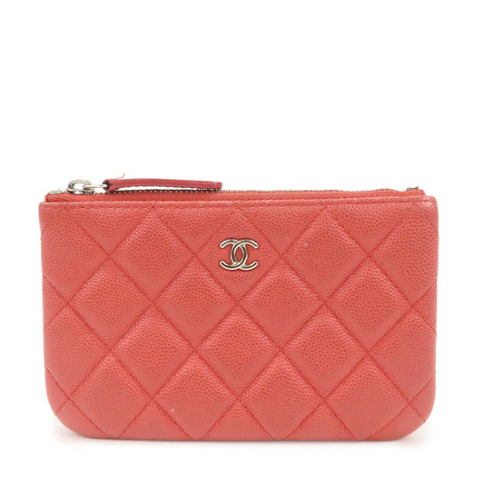 CHANEL Matelasse Caviarskin Classic Mini Pouch Pink A82365