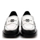 Amelia Calfskin CC Loafers 38 Black White Beige