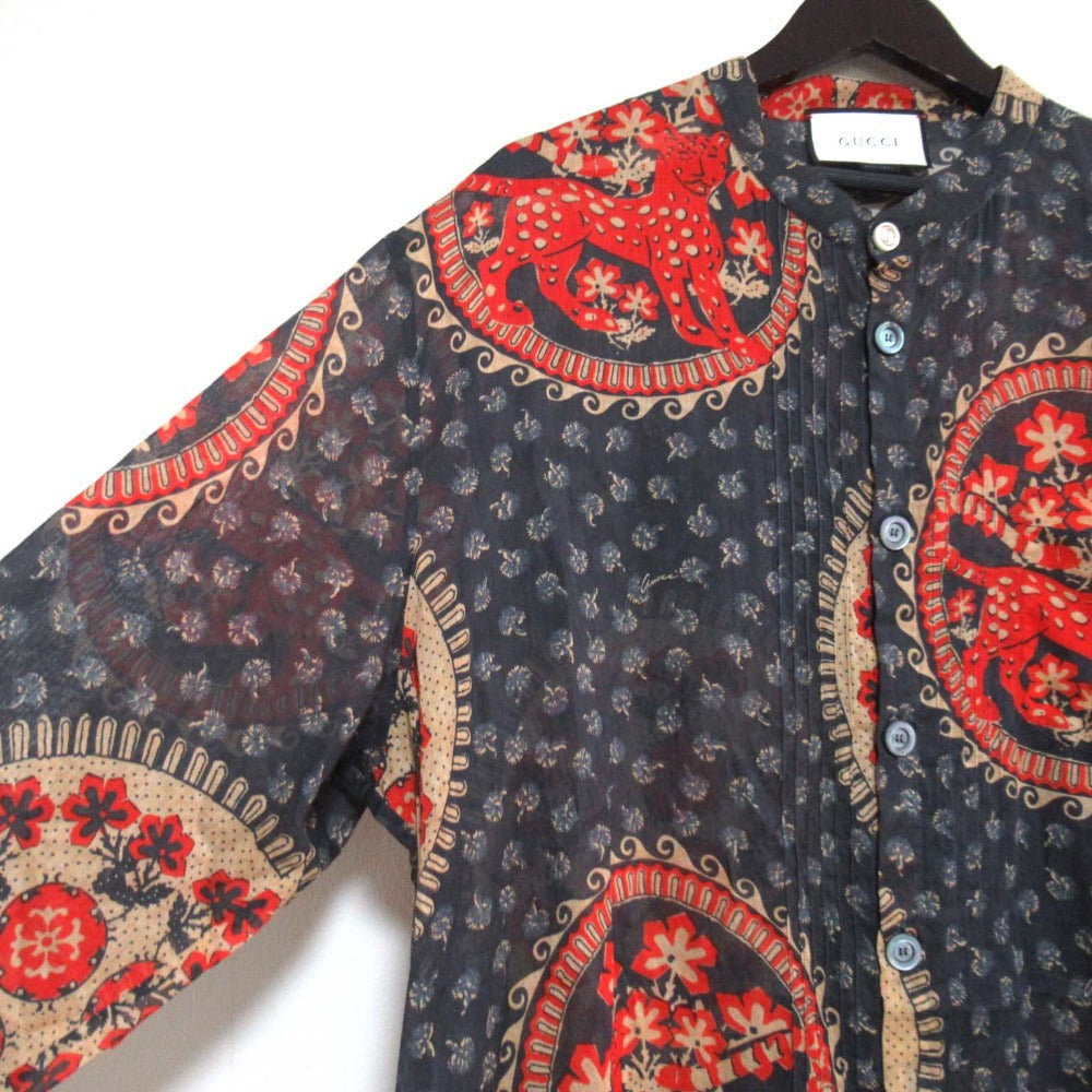 Gucci Allover Print Sheer Shirt