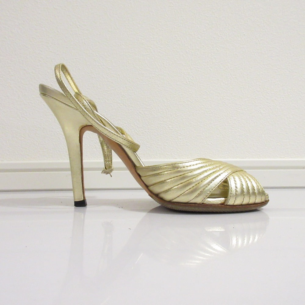 Gucci Cross Design High Heel Sandals