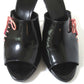 Gucci Patent Leather Lace-Up High Heel Mule Sandals
