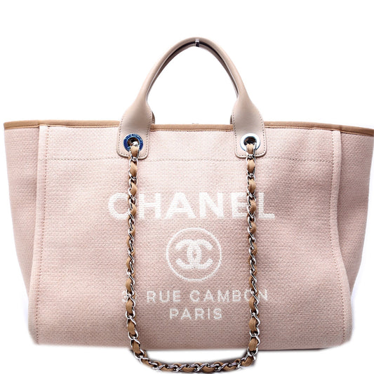 Chanel Deauville Canvas Tote Large Bag