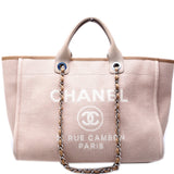 Chanel Deauville Canvas Tote Large Bag