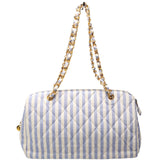 Chanel Chain Tote Striped Linen 3M Bag