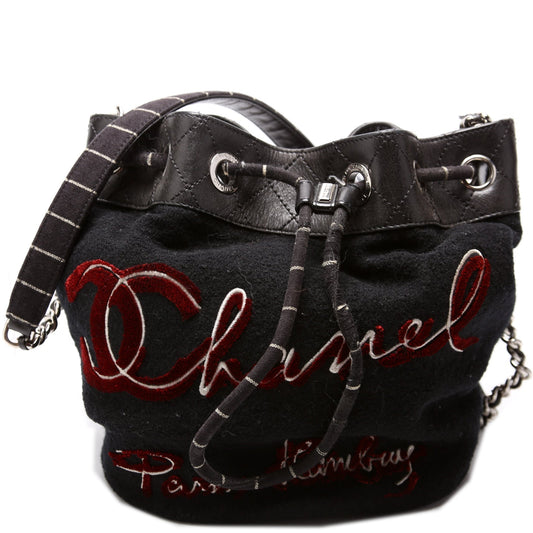 Chanel Paris-Hamburg Drawstring Bucket Black Bag
