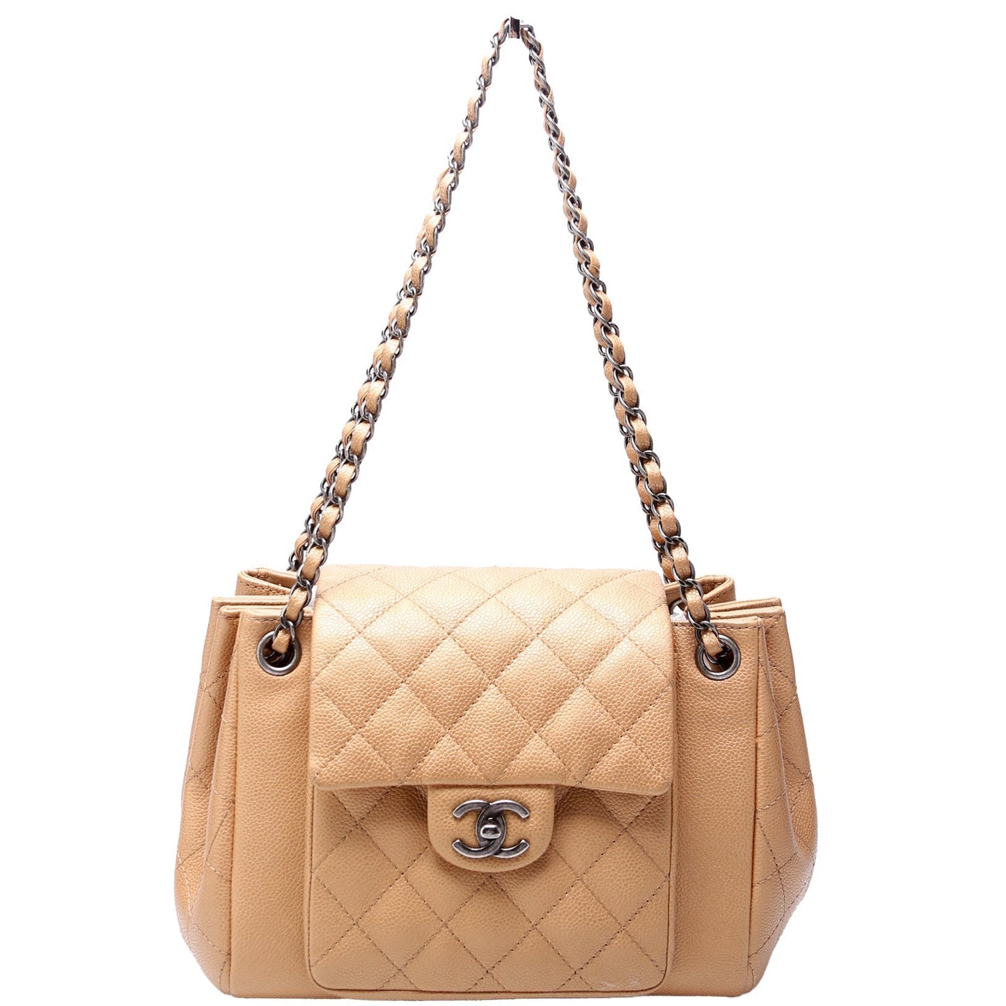 Chanel CC Accordion Shopping Quilted Caviar 22M Bag
