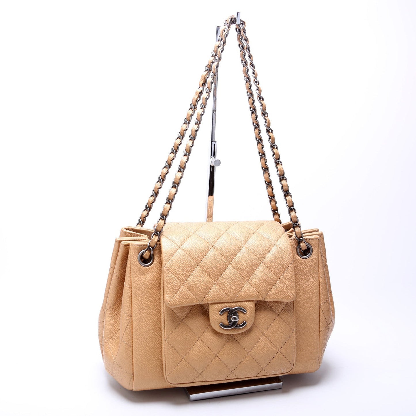 Chanel CC Accordion Shopping Quilted Caviar 22M Bag