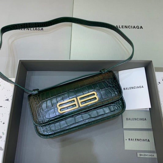 BLN-Ciaga Gossip Small Shoulder Bag Dark Green, For Women,  Bags 9.1in/23cm