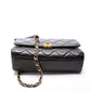 Chanel Crystal Logo Chain Top Handle Flap Small Quilted Lambskin RFID Black Bag