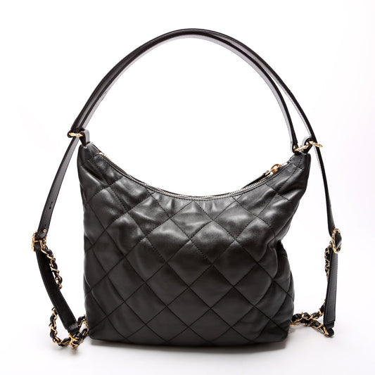 Chanel CC Quilted Maxi Hobo Lambskin RFID Bag