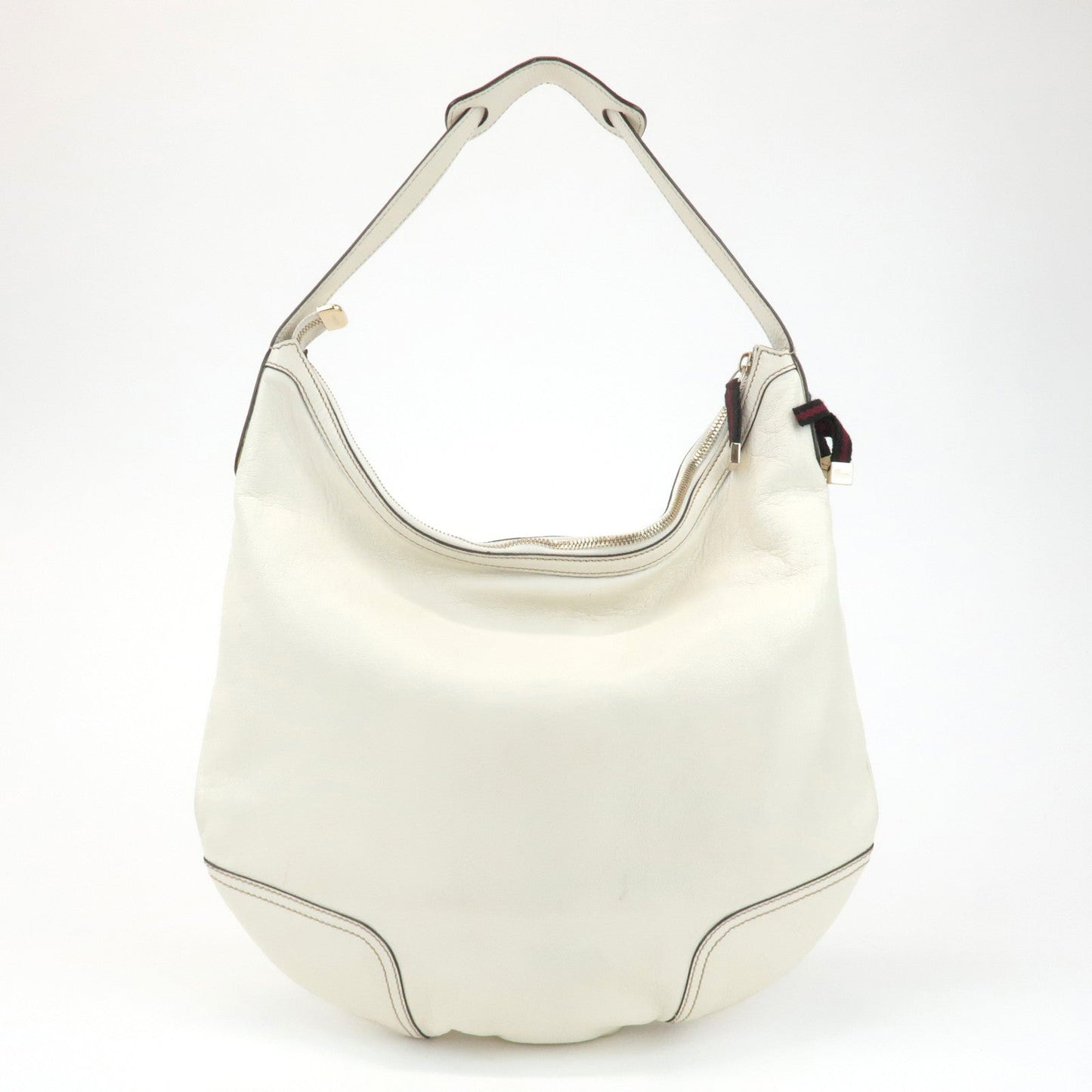 GUCCI Sherry Princy Leather Shoulder Bag White 162882  d