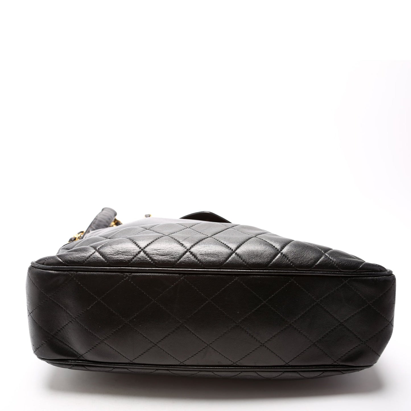 Chanel CC Quilted Lambskin Chain Shopper   1M Black Bag