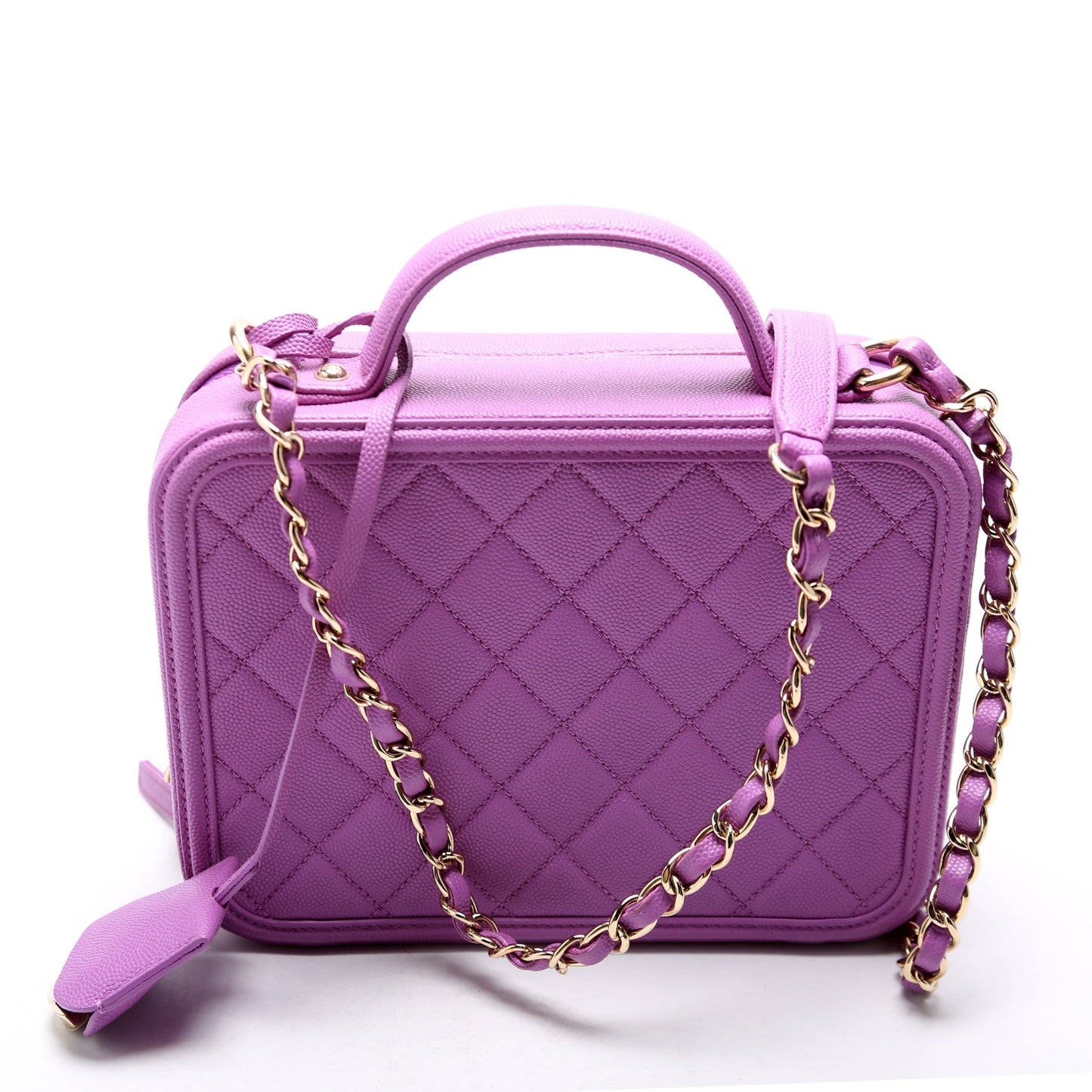 Chanel Filigree Vanity Case Medium 28M Purple Bag