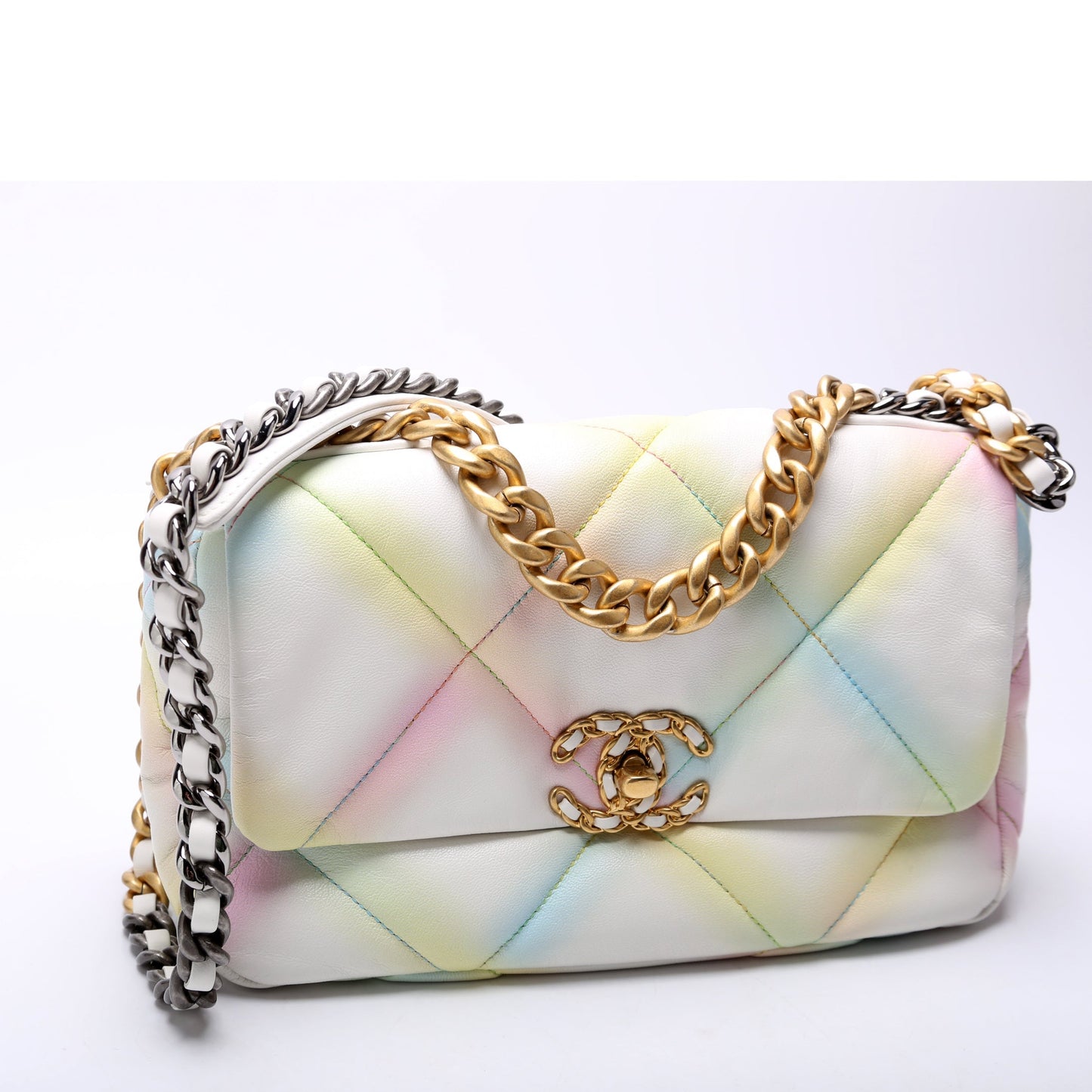 Chanel Quilted Goatskin 19 Medium Flap Multicolor RFID Bag